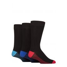 Mens 3 Pair SOCKSHOP Wildfeet Patterned Spots and Stripes Bamboo Socks Footbed Stripey Red / Blue 7-11 Mens