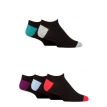 Mens 5 Pair SOCKSHOP Wildfeet Bamboo Trainer Socks Black Green Heel & Toe 7-11 Mens