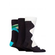 Mens 3 Pair SOCKSHOP Wildfeet Patterned Spots and Stripes Bamboo Socks Shapes Navy / White / Blue 7-11