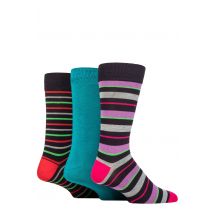 Mens 3 Pair SOCKSHOP Wildfeet Patterned Spots and Stripes Bamboo Socks Stripey Navy 7-11