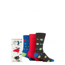 Mens 3 Pair SOCKSHOP Wildfeet Tree Gift Boxed Bamboo Socks Assorted Spots UK 7-11