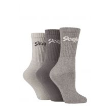 Women's 3 Pair Jeep Cushioned Foot Cotton Boot Socks Slate / Grey 4-8 Ladies