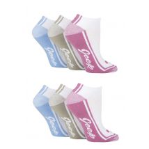 Women's 6 Pair Jeep Performance Polyester Cushioned Trainer Socks White 4-8 Ladies