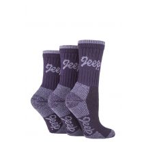 Women's 3 Pair Jeep Luxury Terrain Boot Socks Lilac / Purple 4-8 Ladies