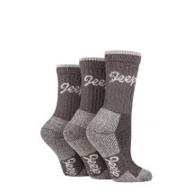 Women's 3 Pair Jeep Luxury Terrain Boot Socks Slate / Cream 4-8 Ladies