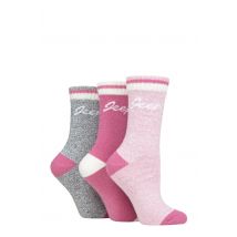 Women's 3 Pair Jeep Performance Full Cushion Boot Socks Rose / Cerise / Cream 4-8 Ladies