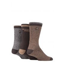 Mens 3 Pair Jeep Terrain Leisure Socks Brown / Earth 6-11 Mens