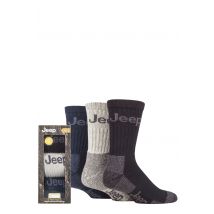 Mens 3 Pair Jeep Luxury Terrain Socks Gift Box Black / Ecru / Navy 6-11 Mens