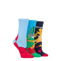 Women's 3 Pair SOCKSHOP Wizard of Oz Cotton Socks Assorted 4-8 Ladies