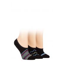 Women's 3 Pair SOCKSHOP Wildfeet Half Cushioned Bamboo PED Socks Black 4-8 Ladies