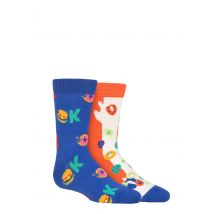 Kids 2 Pair Happy Socks Okay Cereals Socks Multi 0-12 Months