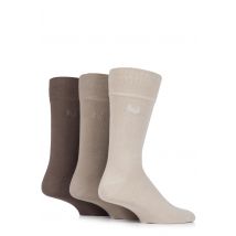 3 Pair Beige Dunvegan Comfort Cuff Plain Cotton Socks Men's 7-11 Mens - Pringle