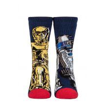 Kids 1 Pair SOCKSHOP Heat Holders Disney Star Wars 1.6 TOG Lite R2D2 & CP30 Thermal Socks Navy 9-12 Kids