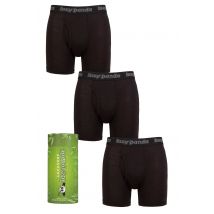 3 Pack Black Bamboo Boxer Shorts Men's Medium - Lazy Panda