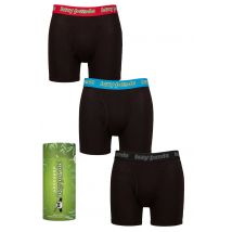 3 Pack Black / Red / Blue Bamboo Boxer Shorts Men's Medium - Lazy Panda