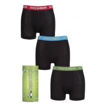 Mens 3 Pack SOCKSHOP Lazy Panda Bamboo Hipster Trunks Blue / Red / Green Small