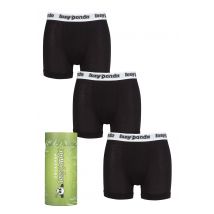 Mens 3 Pack SOCKSHOP Lazy Panda Bamboo Hipster Trunks White Small