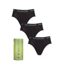 Mens 3 Pack SOCKSHOP Lazy Panda Bamboo Briefs Black Large