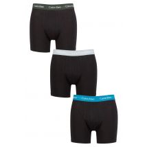 Mens 3 Pack Calvin Klein Cotton Stretch Longer Leg Trunks Black / Tapestry S