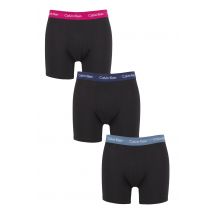 Mens 3 Pack Calvin Klein Cotton Stretch Longer Leg Trunks Plumberry / Chino Blue / Riverbed Extra Small