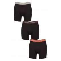 Mens 3 Pack Calvin Klein Cotton Stretch Longer Leg Trunks Rock Ridge / Fudge / Bruchetta XS