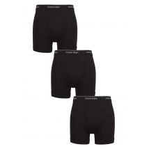 Mens 3 Pack Calvin Klein 100% Cotton Classic Fit Boxer Briefs Black / Black / Black M