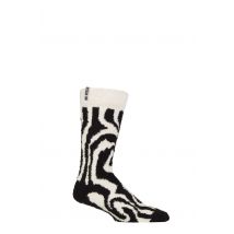 Happy Socks 1 Pair Fluffy Zebra Patterned Socks Zebra 7.5-11.5 Unisex