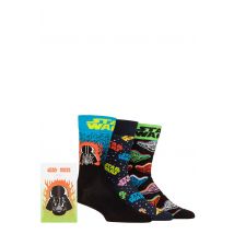 Happy Socks 3 Pair Star Wars Gift Boxed Cotton Socks Black 4-7 Unisex