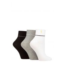 Women's 3 Pair SOCKSHOP Wildfeet Turn Over Top Socks Lightning 4-8 Ladies