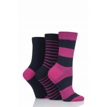 1 Pair SOCKSHOP Comfort Cuff Gentle Bamboo Striped Socks with Smooth Toe Seams - random colour option size 4-8 (Worth £3.00)