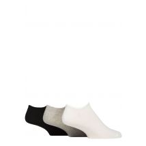Mens and Women's 3 Pair Reebok Foundation Cotton Trainer Socks White / Grey / Black 2.5-3.5 UK