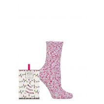 Women's 1 Pair SOCKSHOP Wildfeet Christmas Gift Boxed Popcorn Bed Socks Lilac 4-8