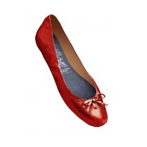 1 Pair Red Red Rollable After Party Shoes to Keep in Your Handbag Ladies Medium (5-6) - Rollasole