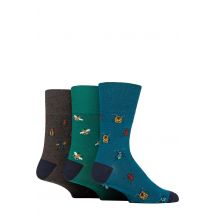 Mens 3 Pair Gentle Grip RHS Royal Horticultural Society Patterned Cotton Socks Insects 6-11