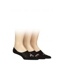 Mens 3 Pair SOCKSHOP Wildfeet Novelty Patterned Cotton Shoe Liner Socks Black Scorpions 7-11
