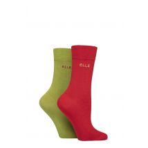 Women's 2 Pair Elle Plain Bamboo Fibre Socks Coastal Joy 4-8