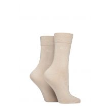 2 Pair Neutrals Plain Bamboo Fibre Socks Ladies 4-8 Ladies - Elle