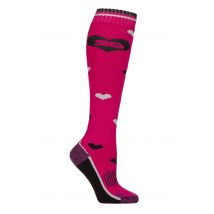 Women's 1 Pair Storm Bloc BlueGuard Patterdale Plain Patterned and Argyle Cotton Long Leg  Equestrian Socks Hearts Cerise / Black 4-8