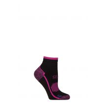 Women's 1 Pair Storm Bloc with BlueGuard Skelton Cotton Ankle High Hiking Socks Black / Cerise 4-8