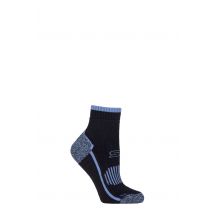 Women's 1 Pair Storm Bloc with BlueGuard Skelton Cotton Ankle High Hiking Socks Navy / Blue 4-8
