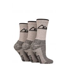 Women's 3 Pair Storm Bloc Cotton Luxury Heavy Cushion Boot Socks Stone / Black 4-8