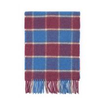 1 Pack Red & Bright Blue and Made In Scotland Check 100% Cashmere Scarf Unisex One Size - Great & British Knitwear