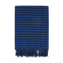1 Pack Blue Made In Scotland 100% Pure New Wool Houndstooth Pattern Wrap Ladies One Size - Great & British Knitwear