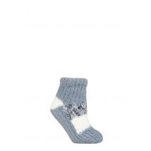 Women's 1 Pair Elle Sherpa Lined Slipper Socks Moon Grey 4-8