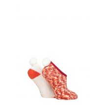 Women's 2 Pair Elle Cosy Mary Jane Socks Rust 4-8 Ladies
