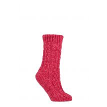 Women's 1 Pair Elle Chenille Cable Slouch Socks Cranberry 4-8 Ladies