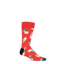 Mens and Women's 1 Pair Happy Socks Snowman Socks Multi 4-7 Unisex