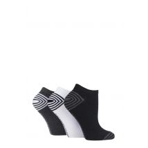3 Pair Monochrome Plain Cotton Trainer Socks Ladies 4-8 Ladies - Jennifer Anderton