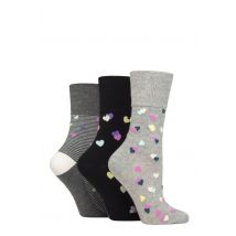 Women's 3 Pair Gentle Grip Colourburst Socks Sweetheart 4-8