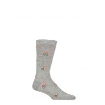 Mens 1 Pair Thought Rainbow Organic Cotton Socks Rainbow Grey  7-11 Mens